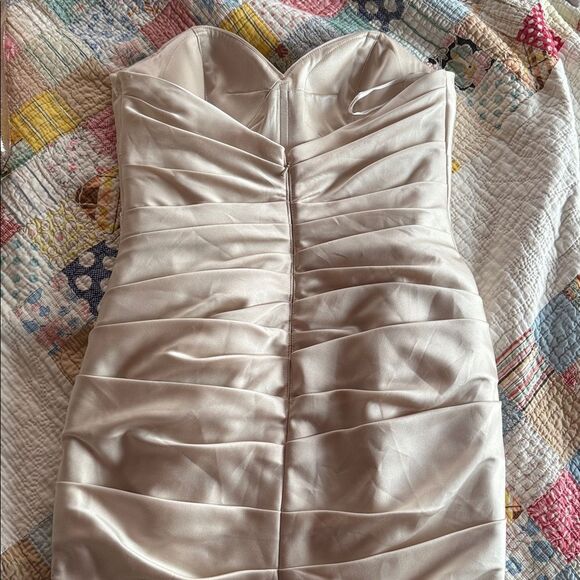 Watters Elegant Strapless Cream Evening Gown size 8 - Picture 8 of 10